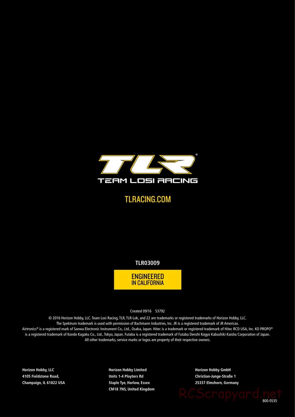 Team Losi - 22SCT 3.0 Race - Manual - Page 76