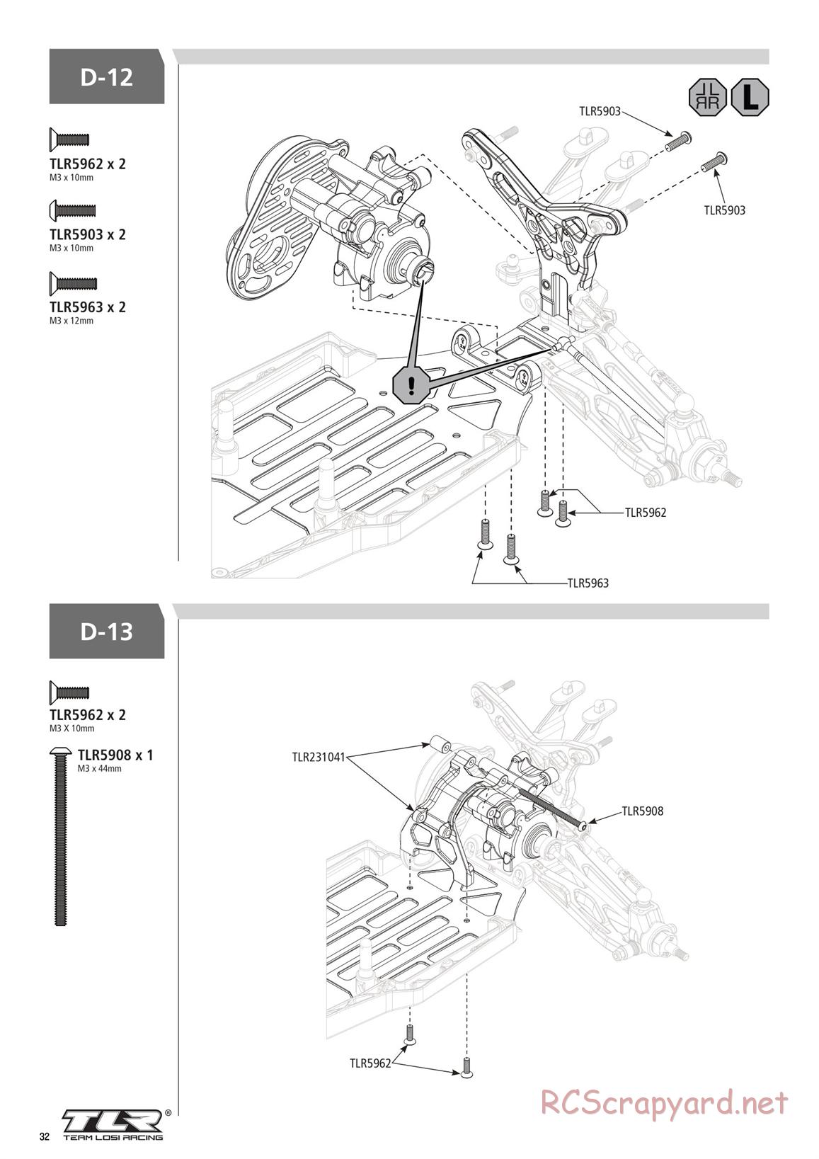 Team Losi - TLR 22 3.0 Spec Racer MM Race - Manual - Page 32