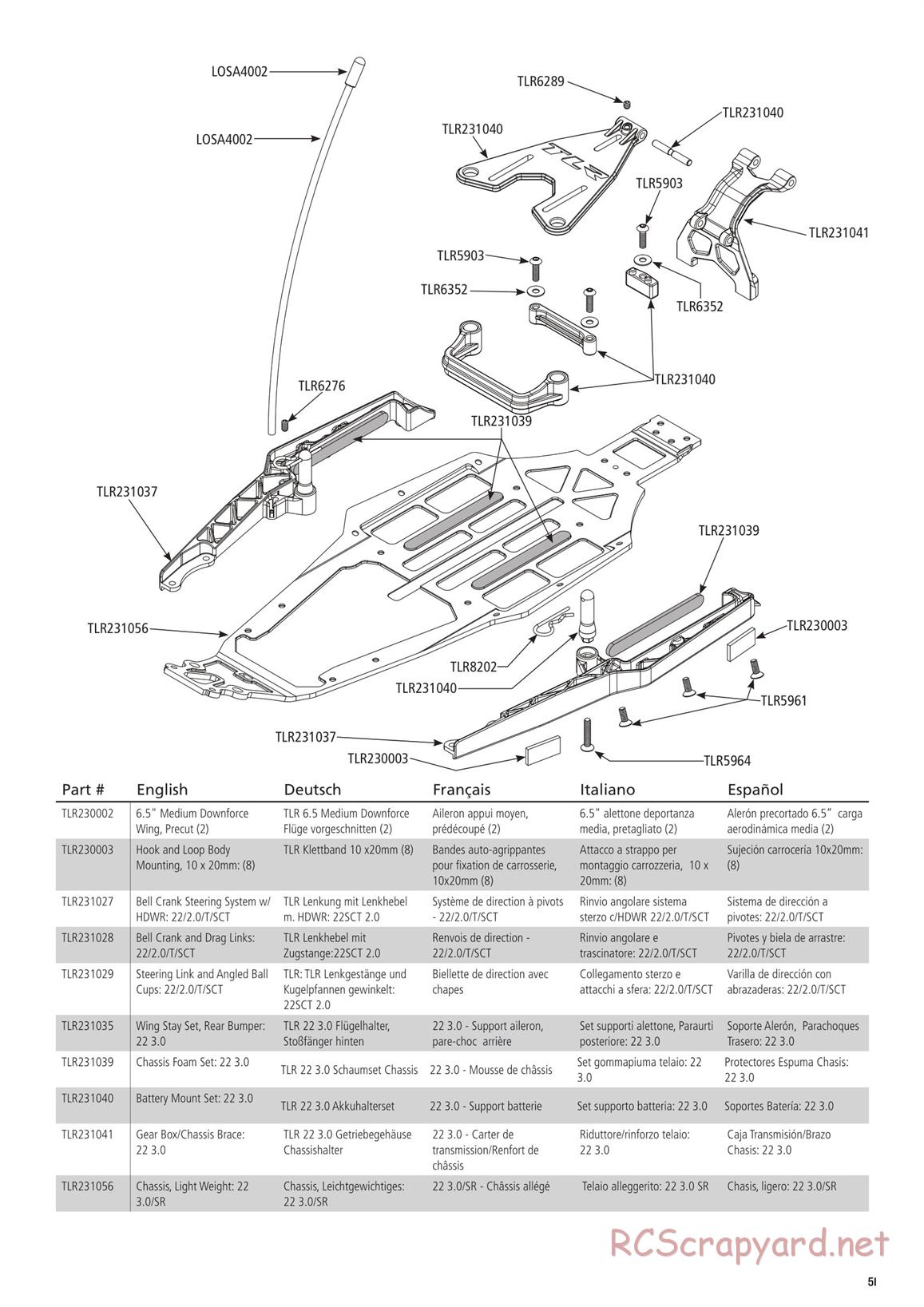 Team Losi - TLR 22 3.0 Spec Racer MM Race - Manual - Page 51