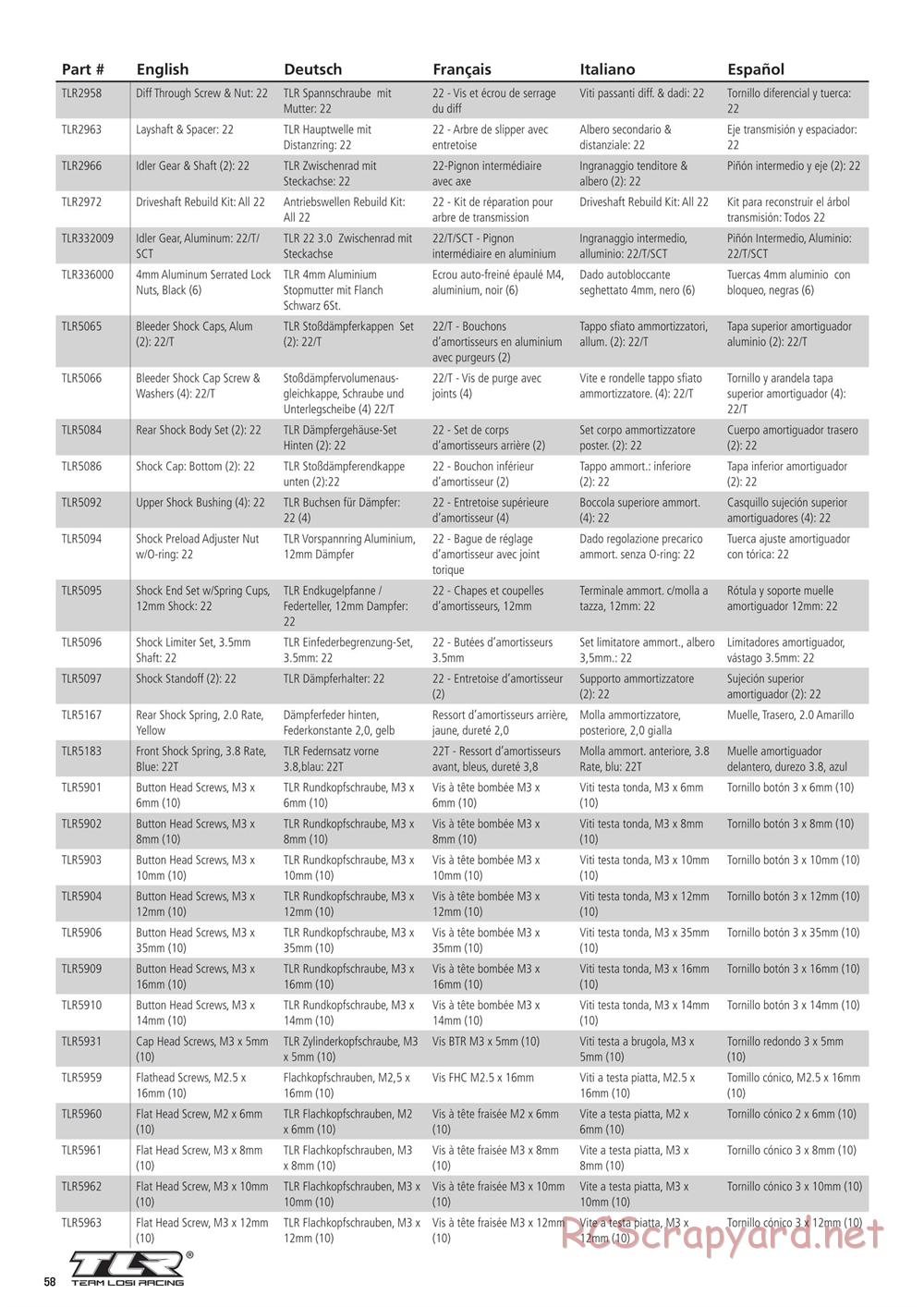 Team Losi - 22T 3.0 MM Race - Manual - Page 7