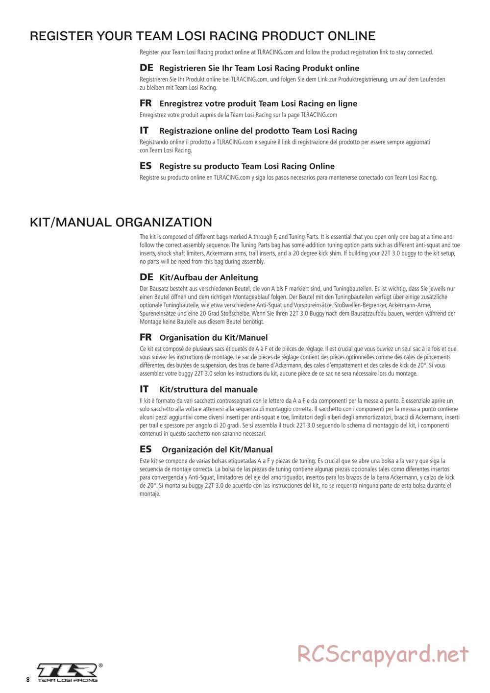 Team Losi - 22T 3.0 MM Race - Manual - Page 8