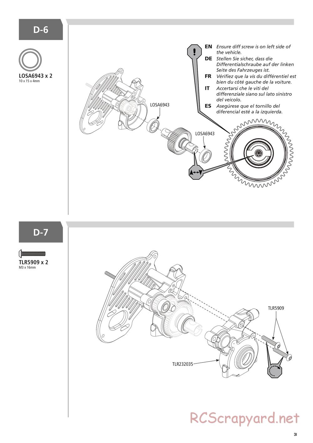 Team Losi - 22T 3.0 MM Race - Manual - Page 31