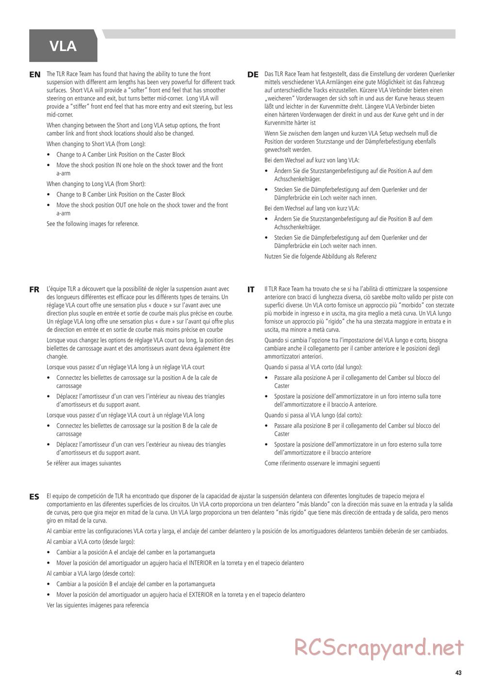 Team Losi - 22T 3.0 MM Race - Manual - Page 43