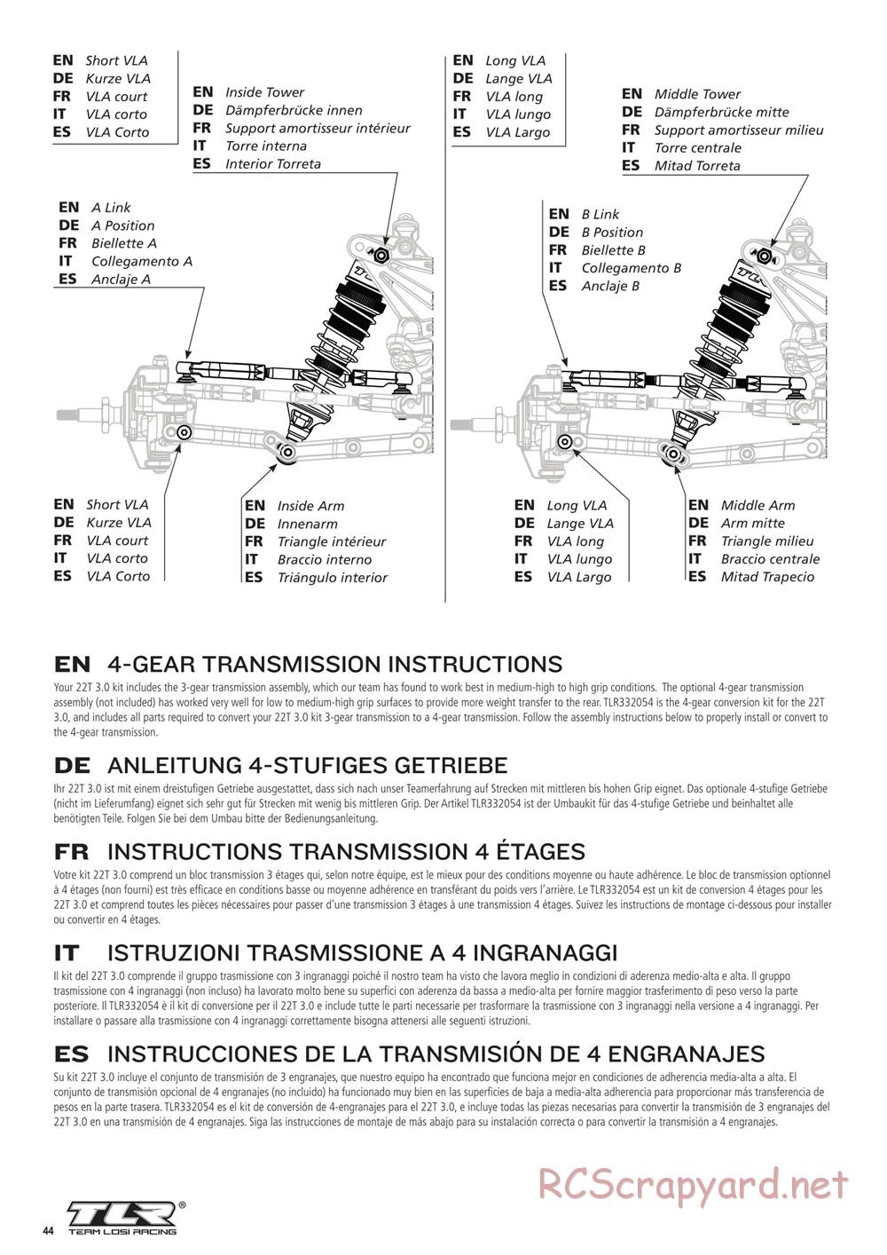 Team Losi - 22T 3.0 MM Race - Manual - Page 44
