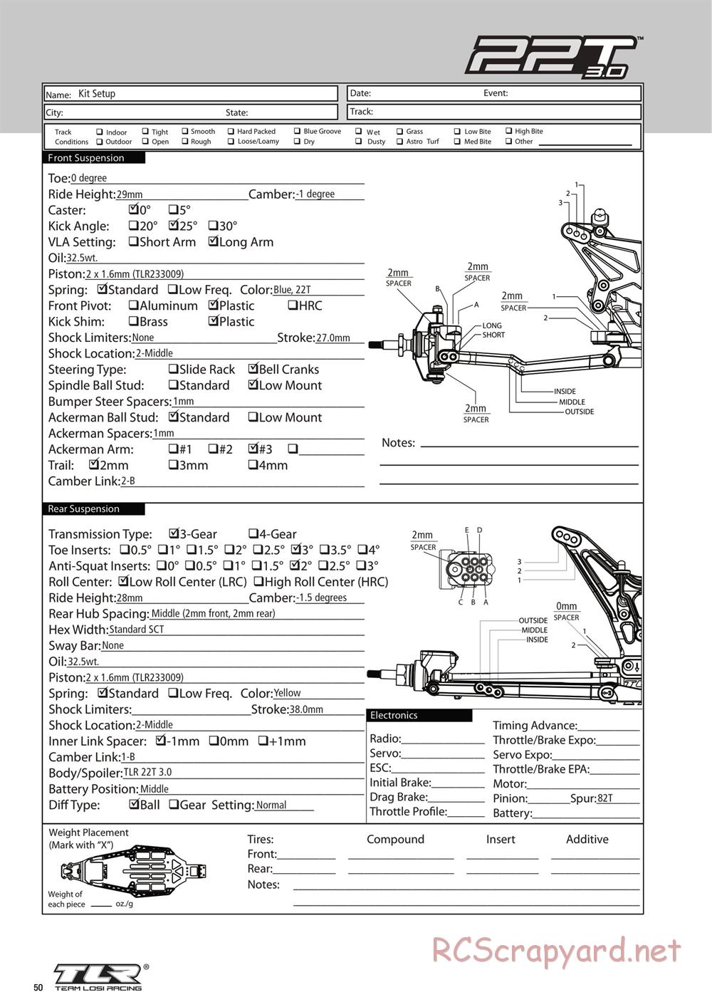 Team Losi - 22T 3.0 MM Race - Manual - Page 50