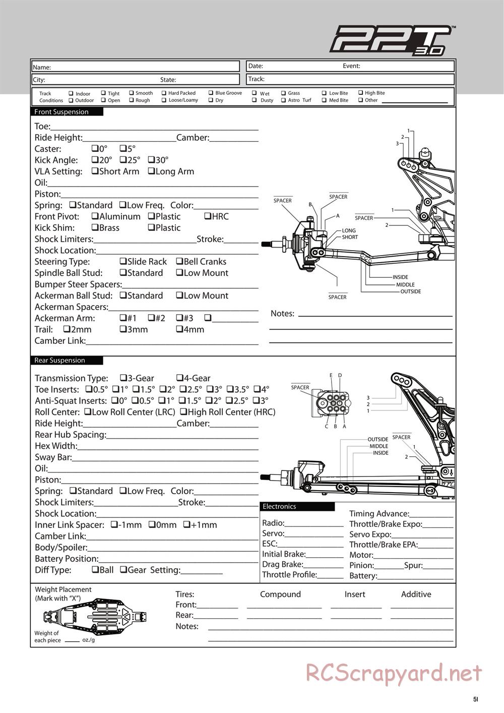 Team Losi - 22T 3.0 MM Race - Manual - Page 51