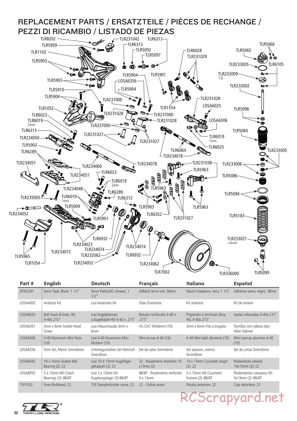 Team Losi - 22T 3.0 MM Race - Manual - Page 52