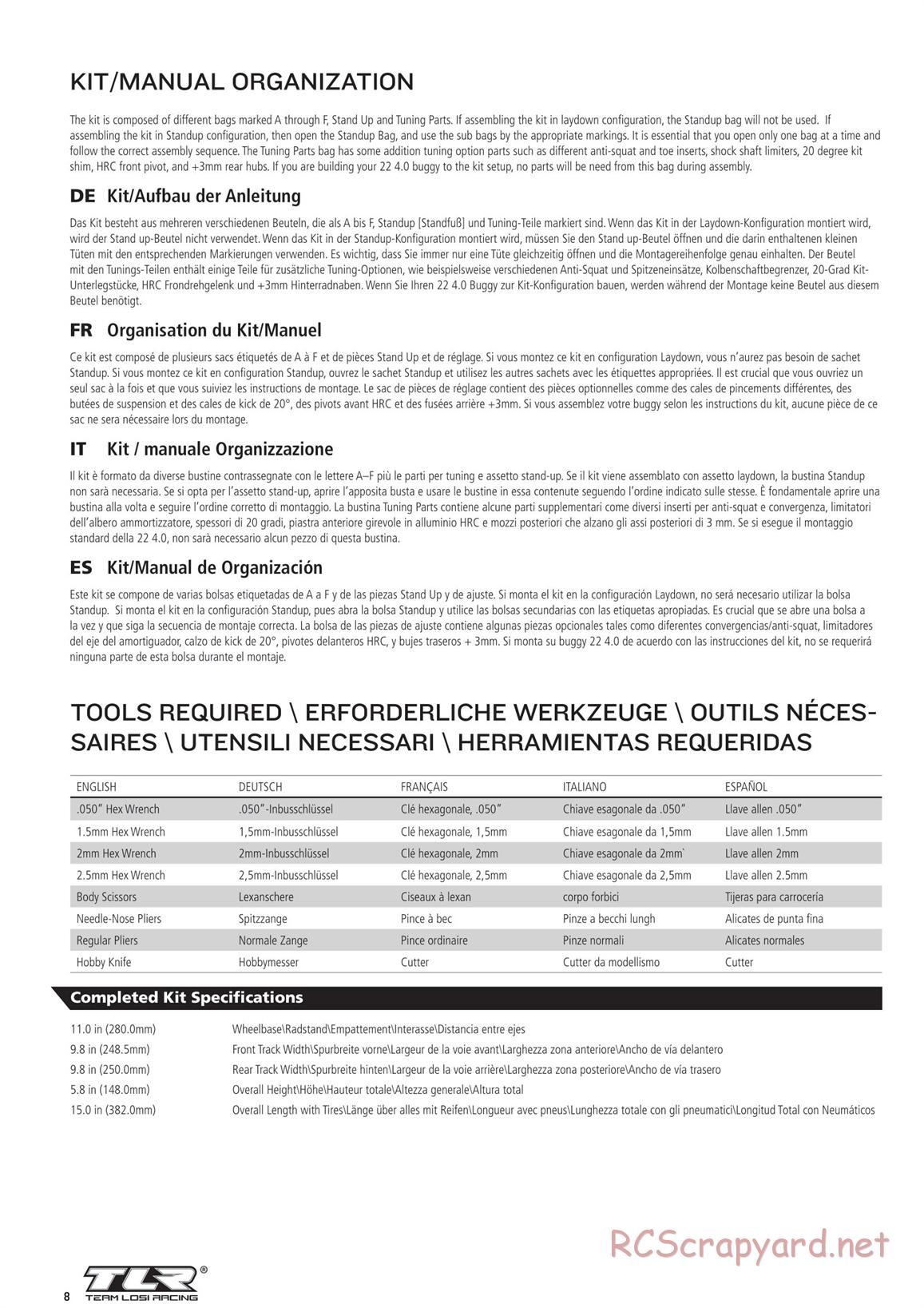 Team Losi - TLR 22 4.0 Race - Manual - Page 8
