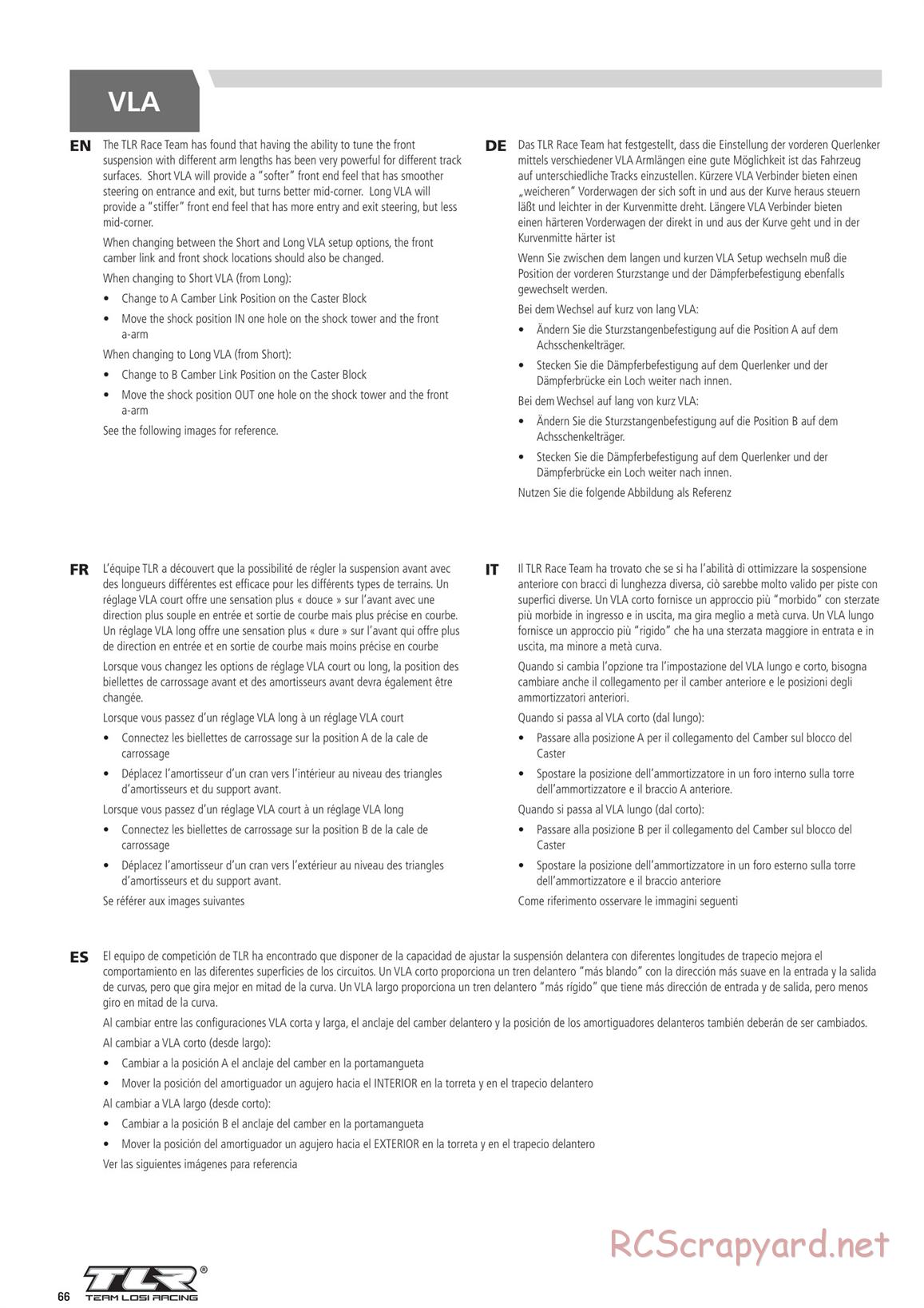 Team Losi - TLR 22 4.0 Race - Manual - Page 66