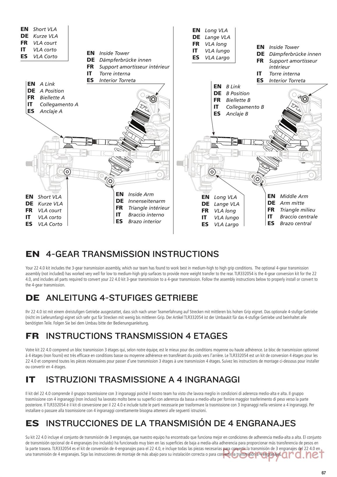 Team Losi - TLR 22 4.0 Race - Manual - Page 67