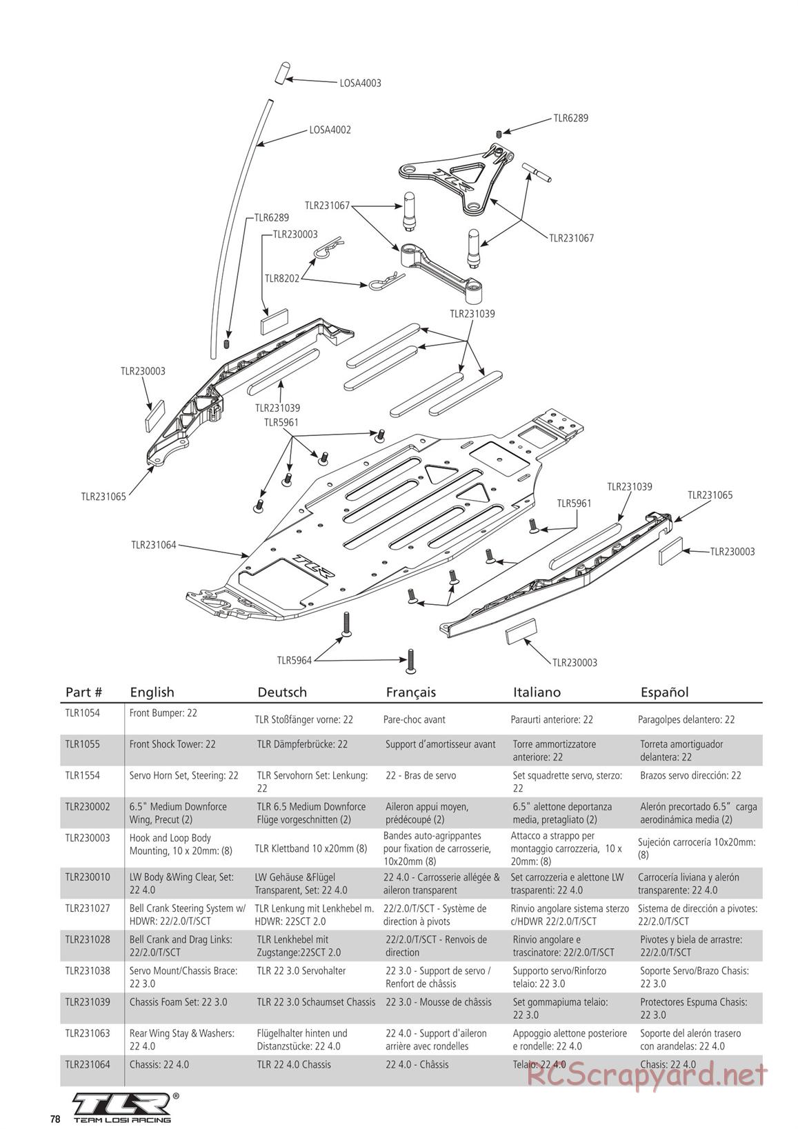 Team Losi - TLR 22 4.0 Race - Manual - Page 78