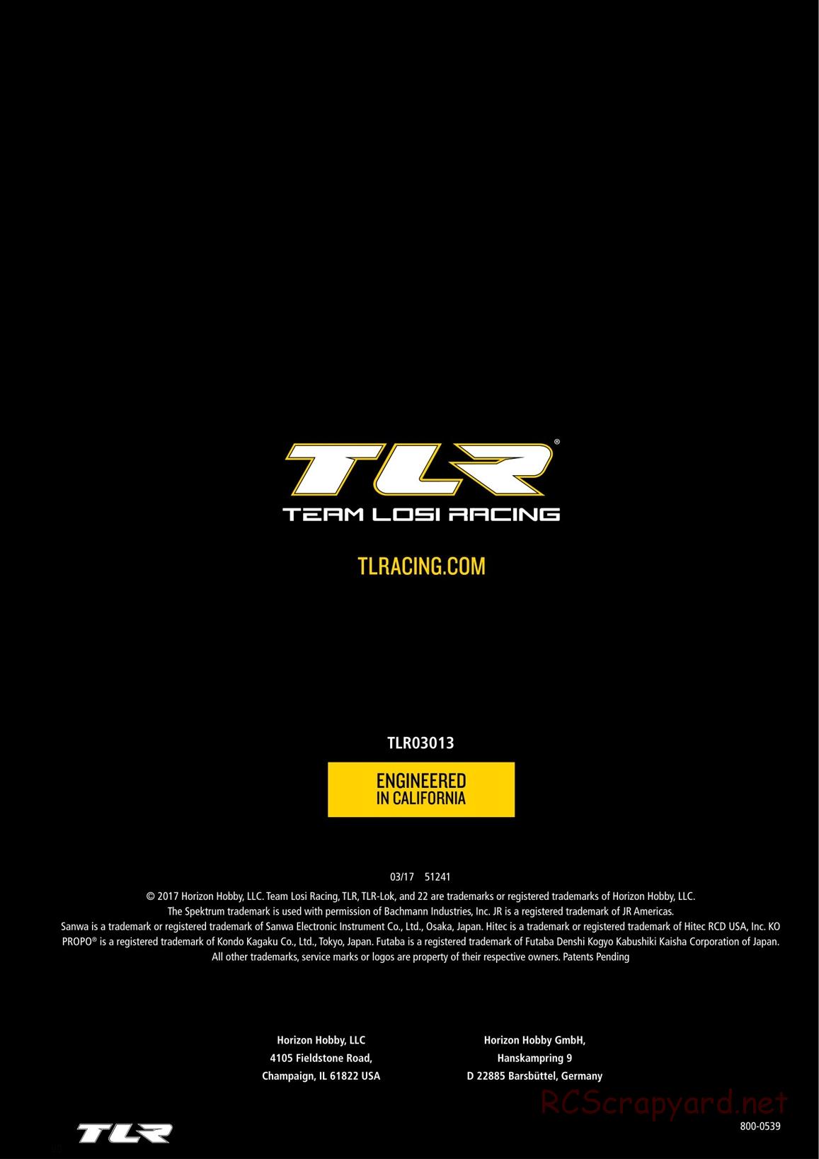 Team Losi - TLR 22 4.0 Race - Manual - Page 96