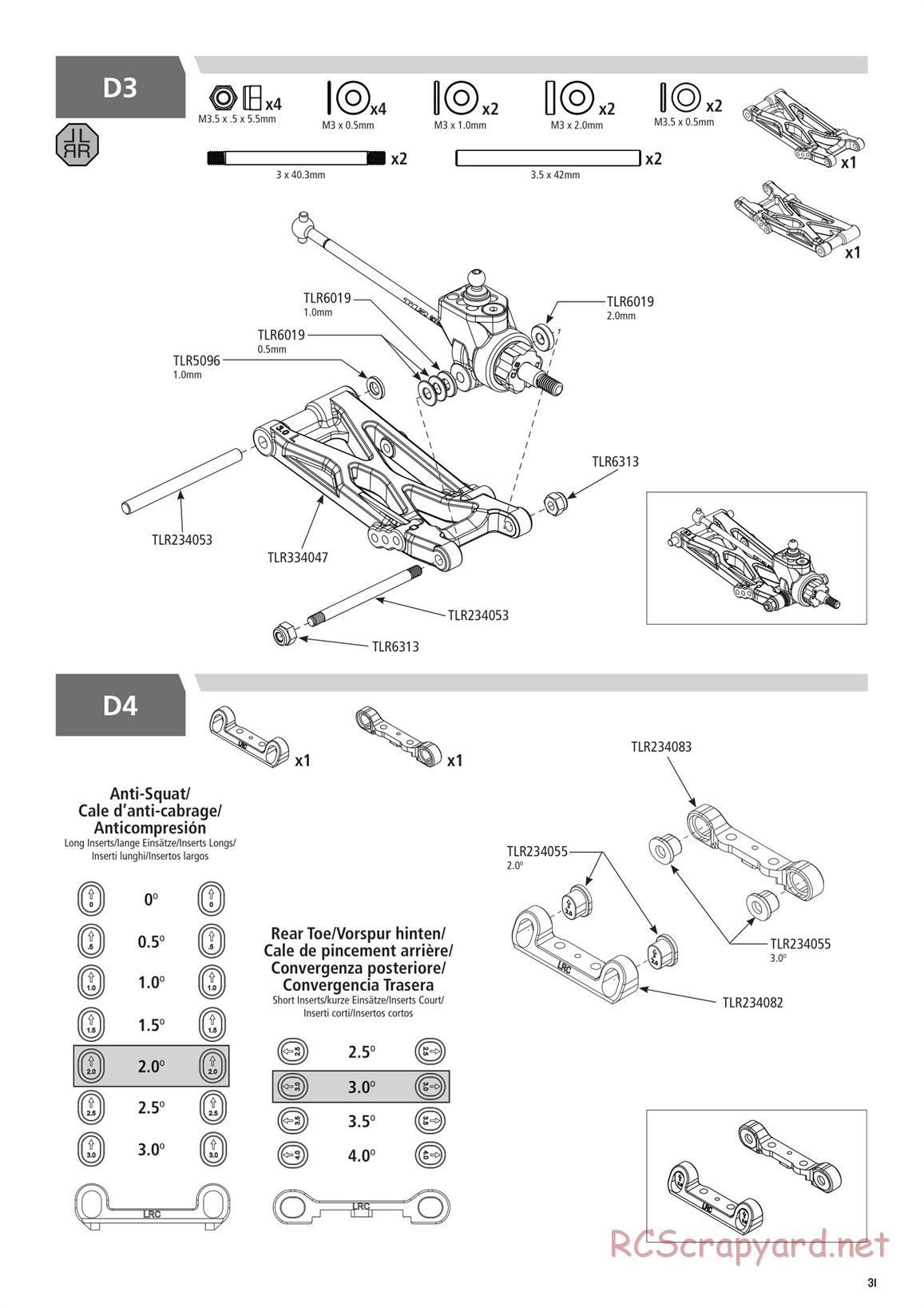 Team Losi - TLR 22 4.0 SR Race Spec - Manual - Page 31