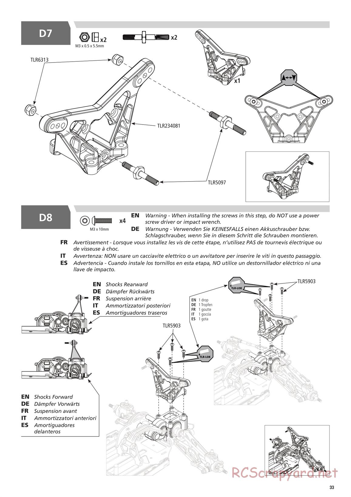 Team Losi - TLR 22 4.0 SR Race Spec - Manual - Page 33