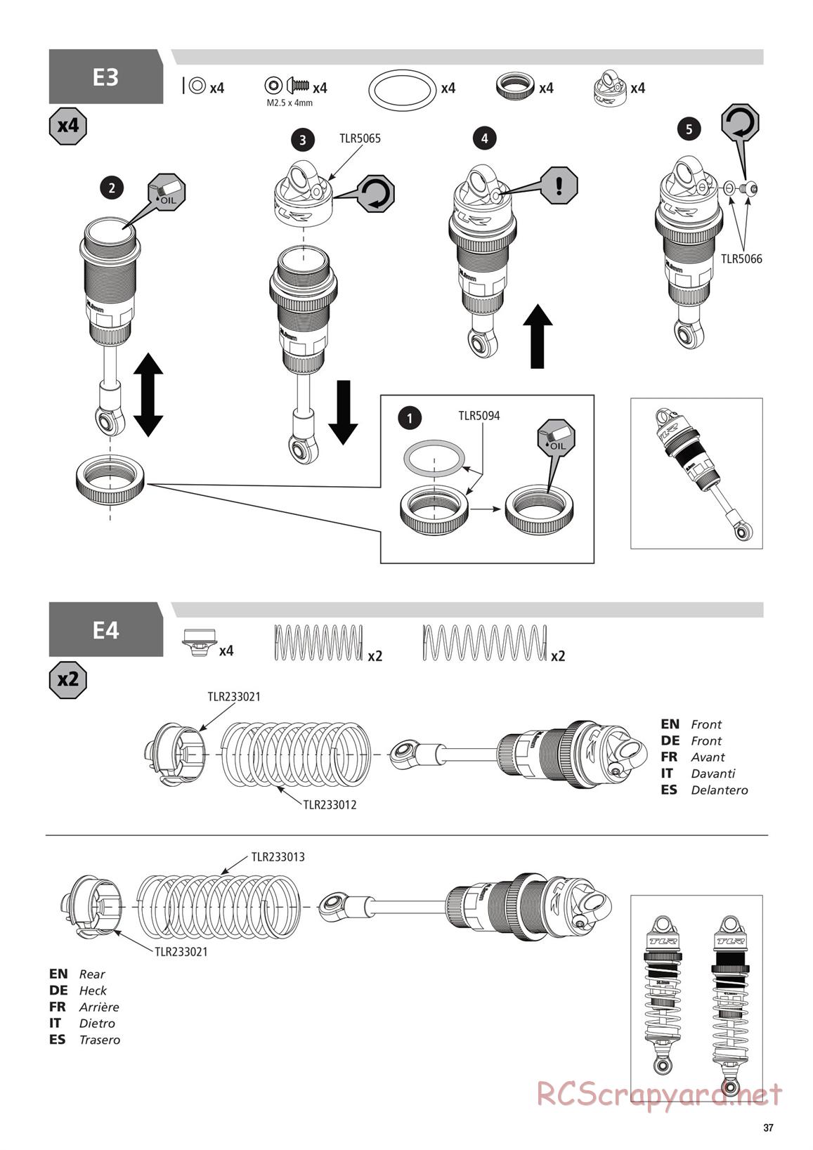 Team Losi - TLR 22 4.0 SR Race Spec - Manual - Page 37