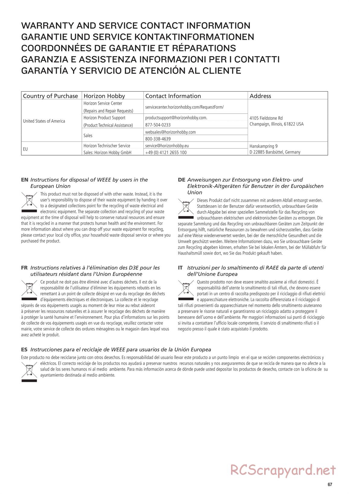 Team Losi - TLR 22 4.0 SR Race Spec - Manual - Page 67