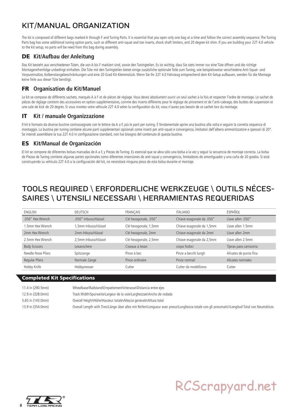 Team Losi - 22T 4.0 Race - Manual - Page 8