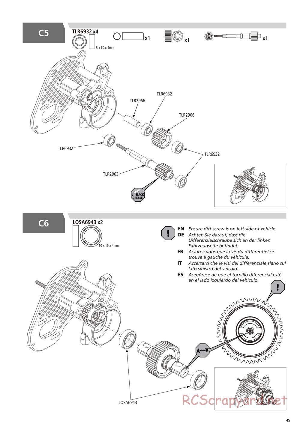 Team Losi - 22T 4.0 Race - Manual - Page 45