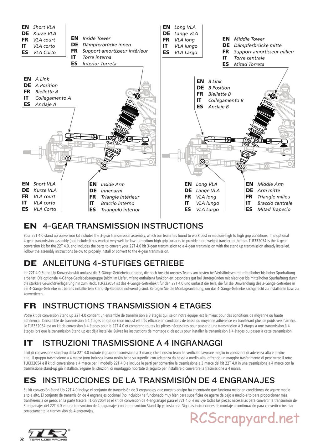 Team Losi - 22T 4.0 Race - Manual - Page 62