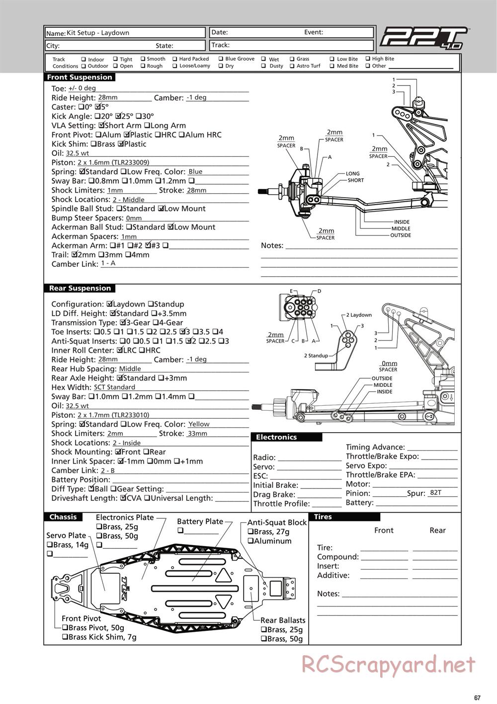 Team Losi - 22T 4.0 Race - Manual - Page 67