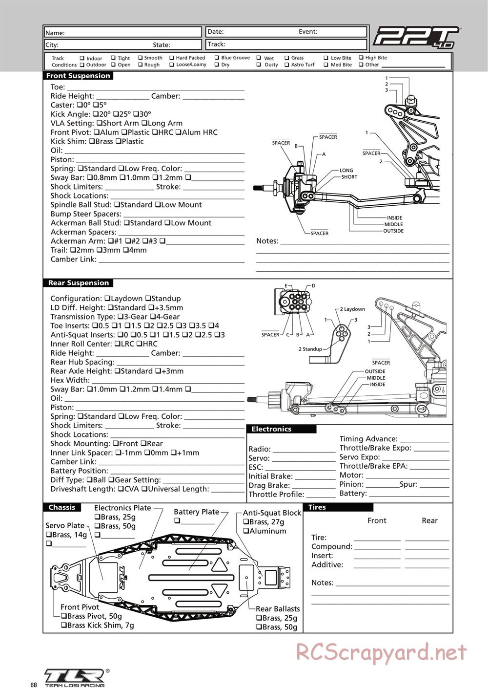 Team Losi - 22T 4.0 Race - Manual - Page 68