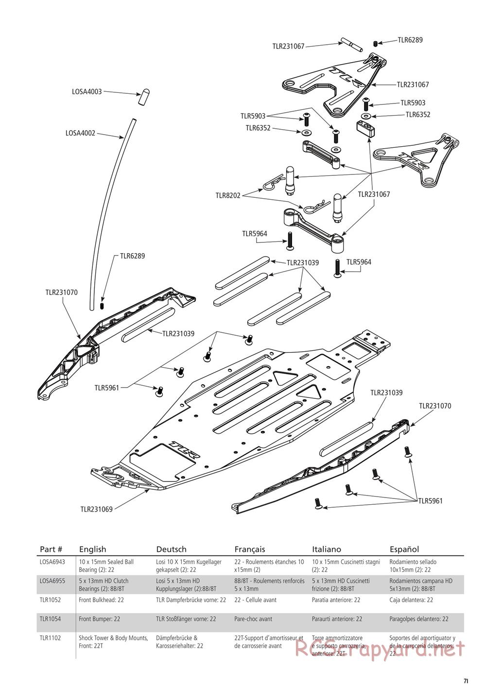 Team Losi - 22T 4.0 Race - Manual - Page 71