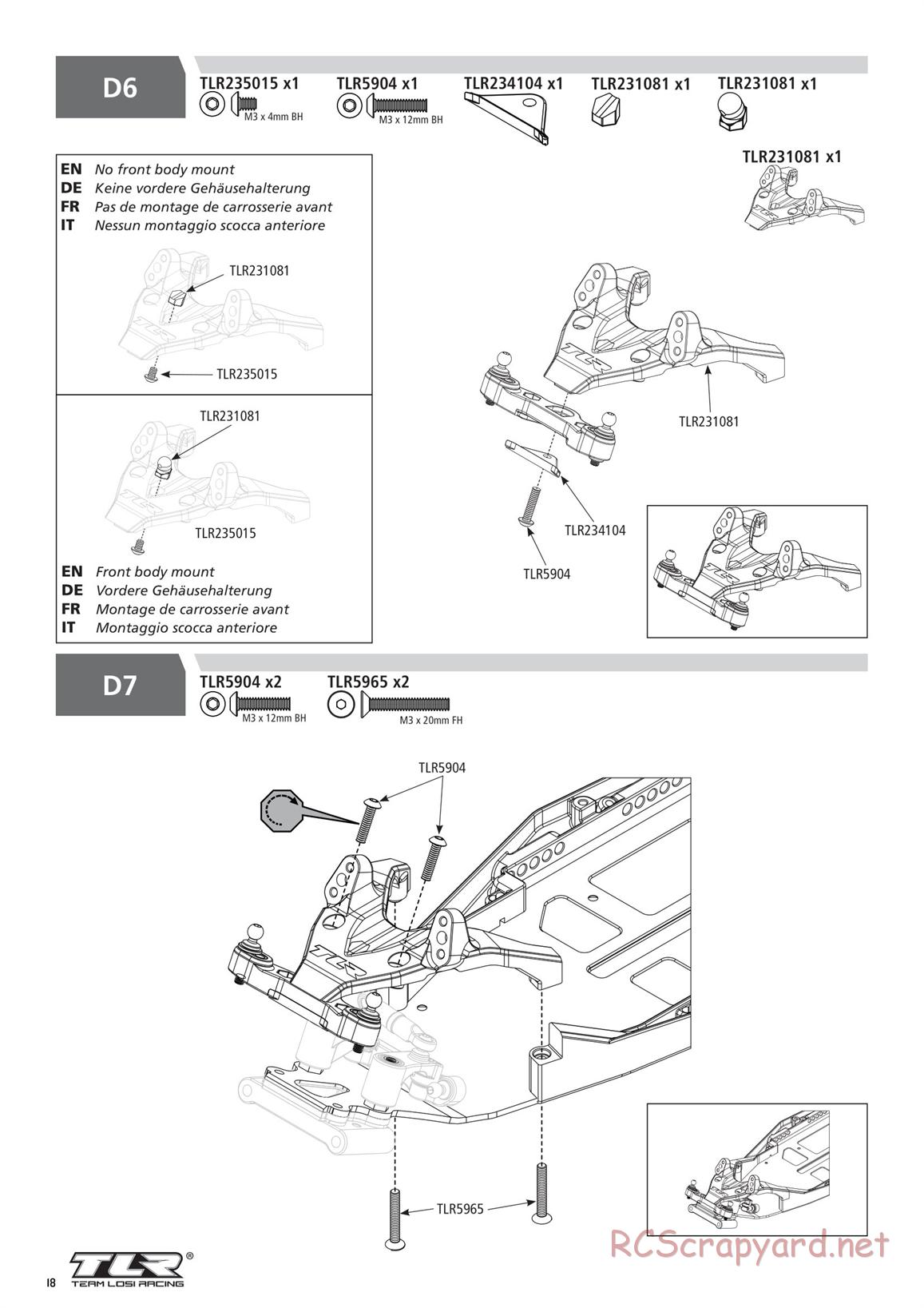 Team Losi - TLR 22 5.0 SR Race Spec - Manual - Page 18
