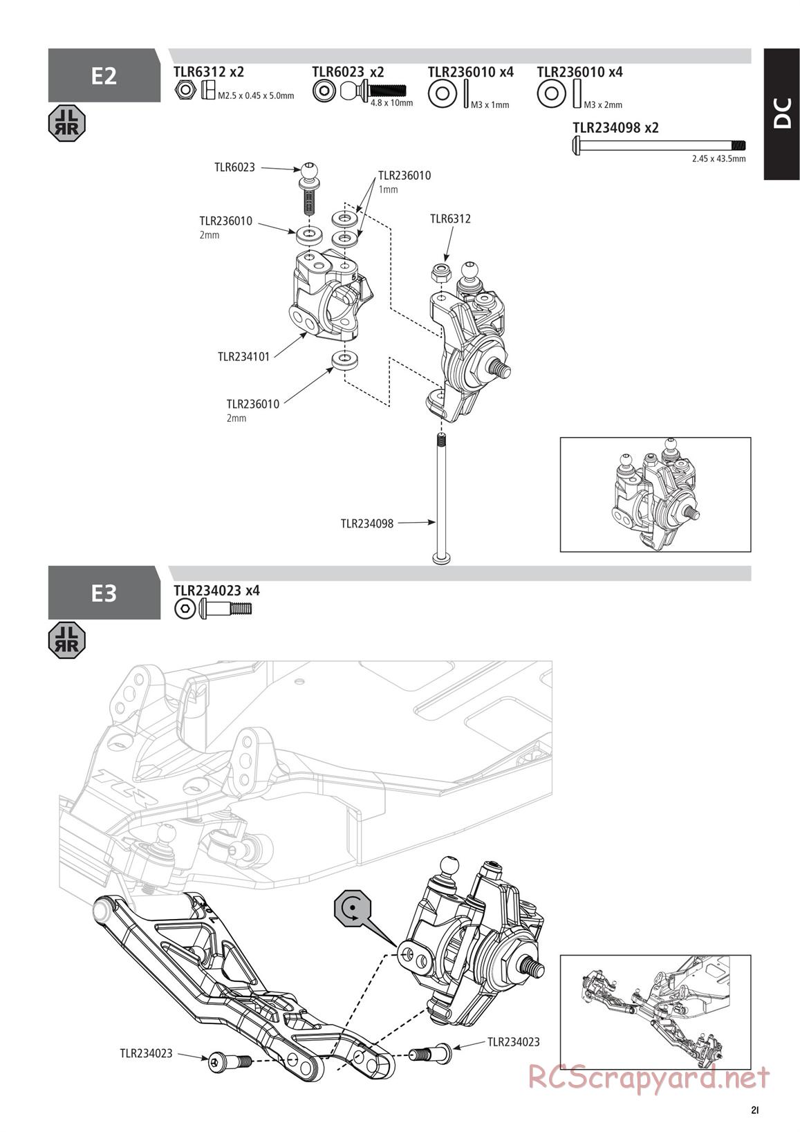 Team Losi - TLR 22 5.0 SR Race Spec - Manual - Page 21