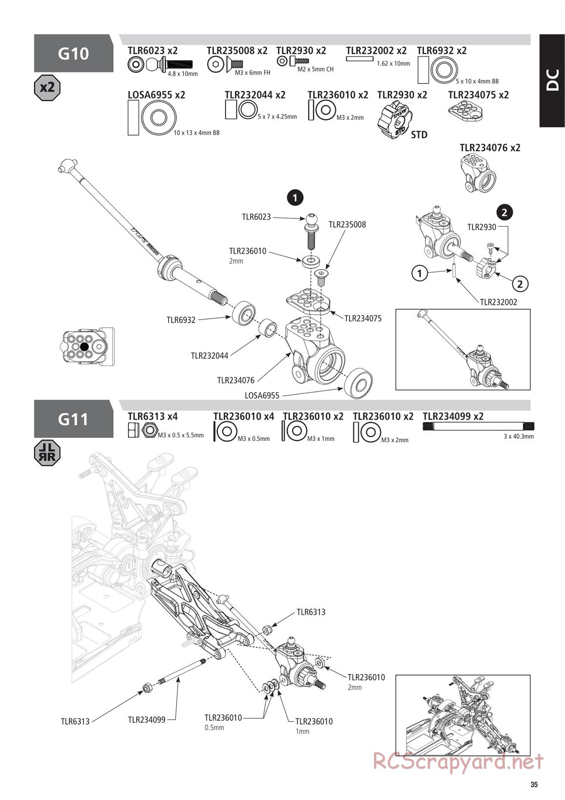 Team Losi - TLR 22 5.0 SR Race Spec - Manual - Page 35