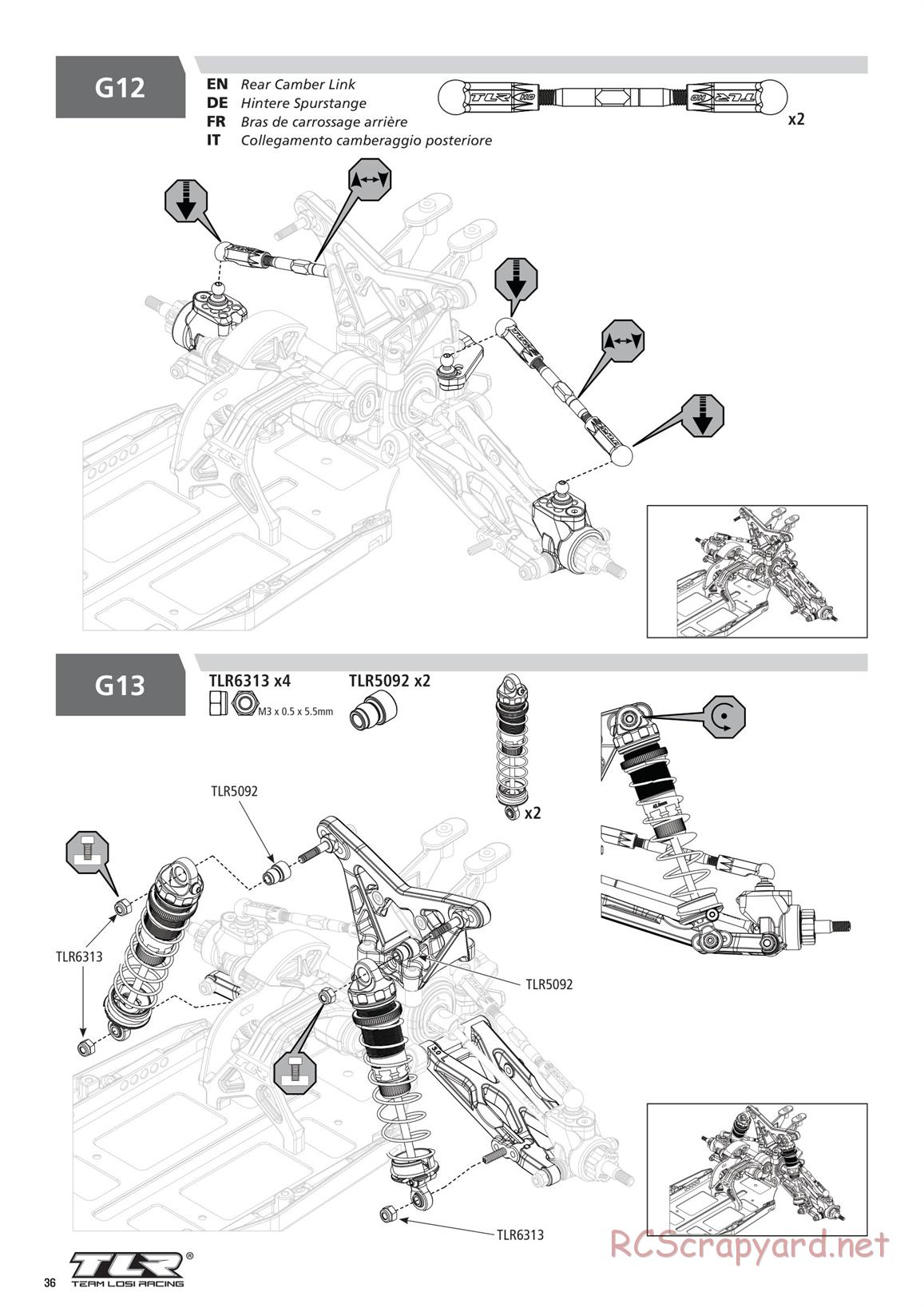 Team Losi - TLR 22 5.0 SR Race Spec - Manual - Page 36
