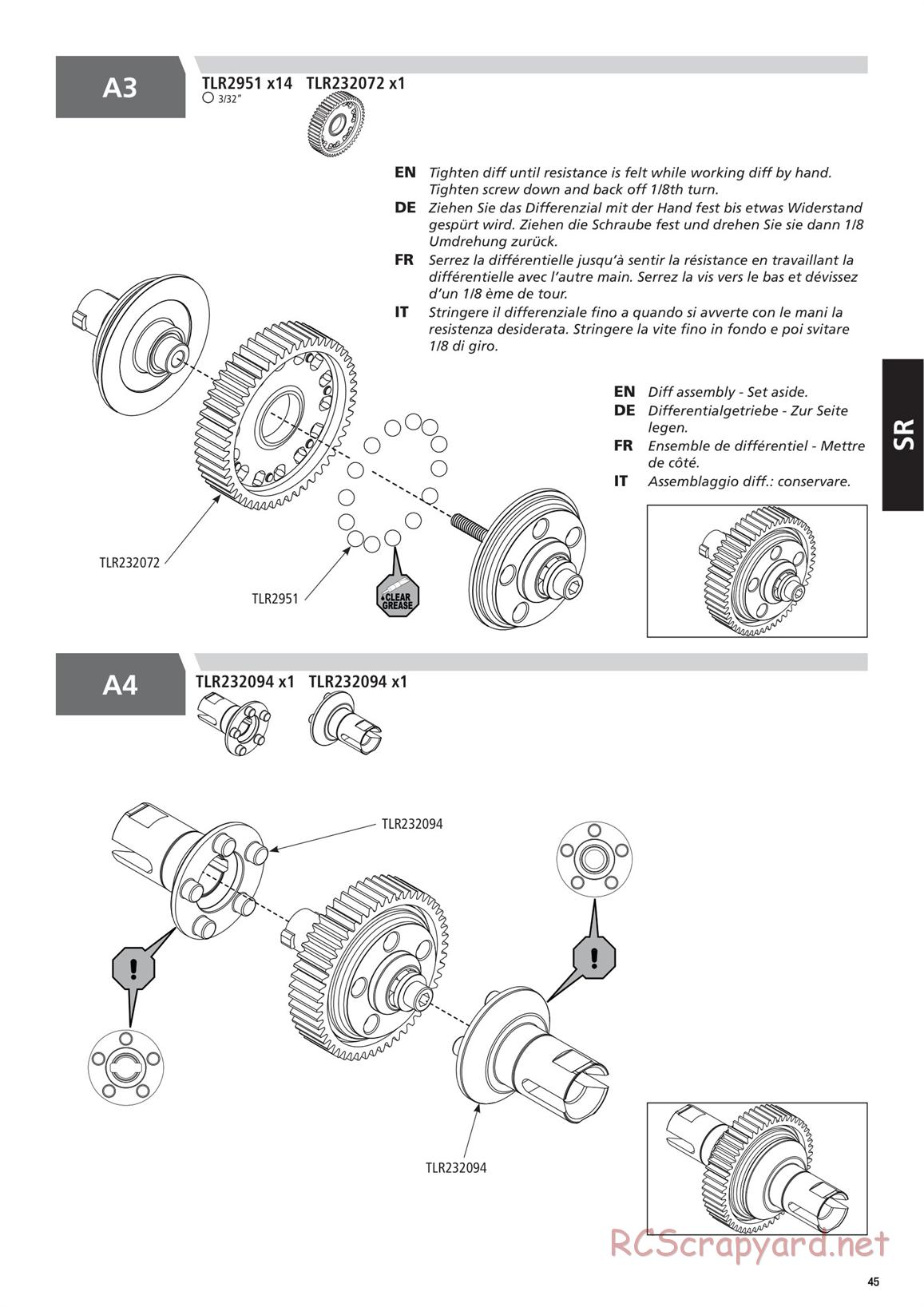 Team Losi - TLR 22 5.0 SR Race Spec - Manual - Page 45