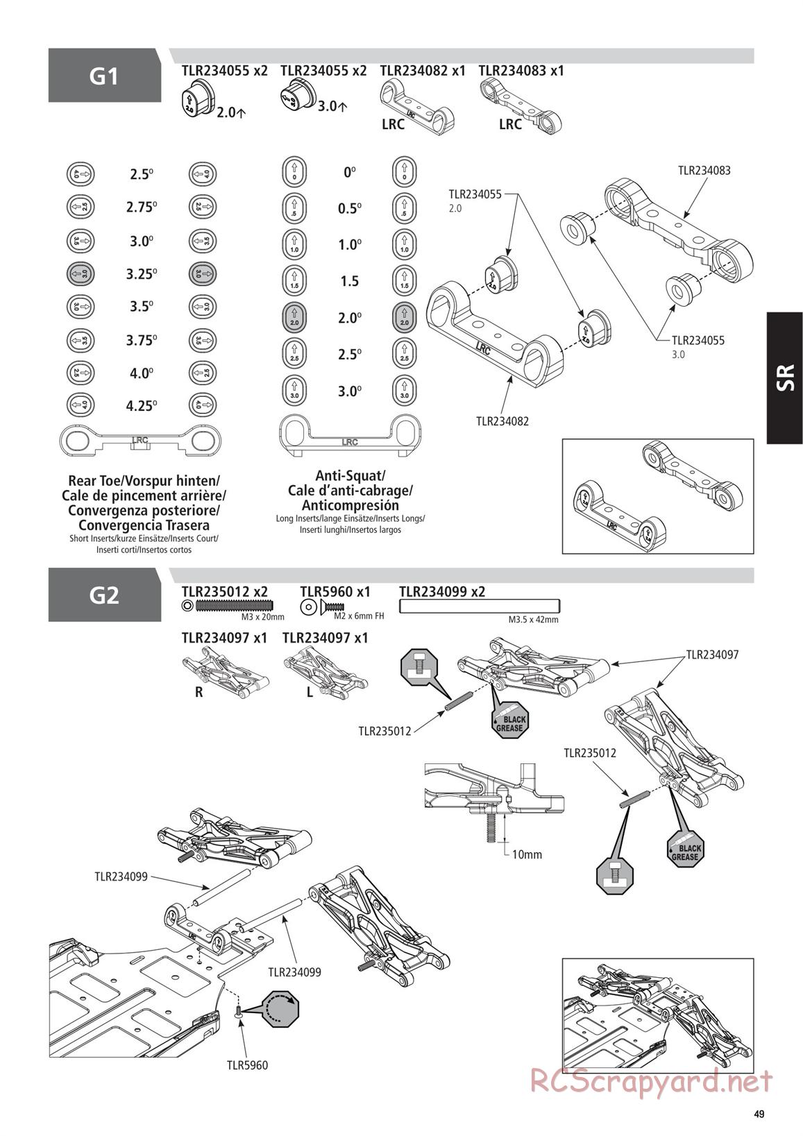 Team Losi - TLR 22 5.0 SR Race Spec - Manual - Page 49
