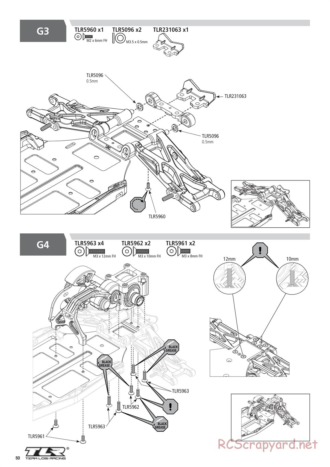 Team Losi - TLR 22 5.0 SR Race Spec - Manual - Page 50