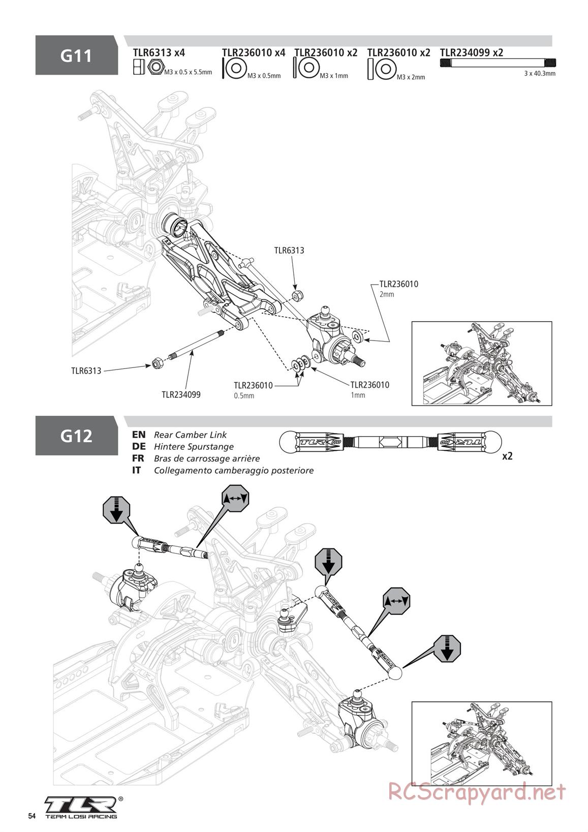 Team Losi - TLR 22 5.0 SR Race Spec - Manual - Page 54