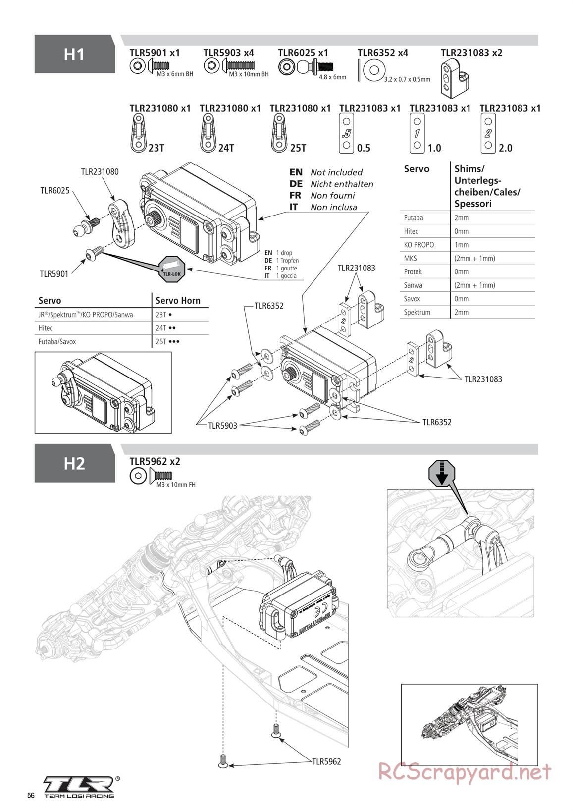 Team Losi - TLR 22 5.0 SR Race Spec - Manual - Page 56