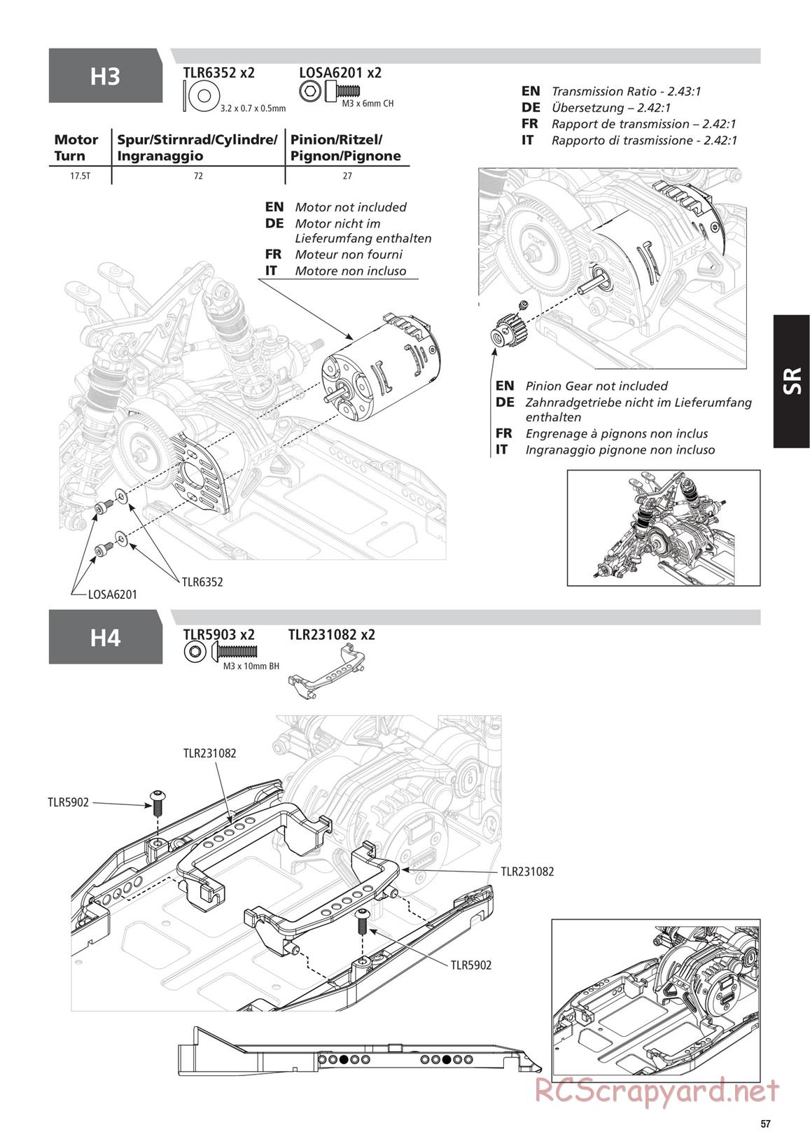 Team Losi - TLR 22 5.0 SR Race Spec - Manual - Page 57