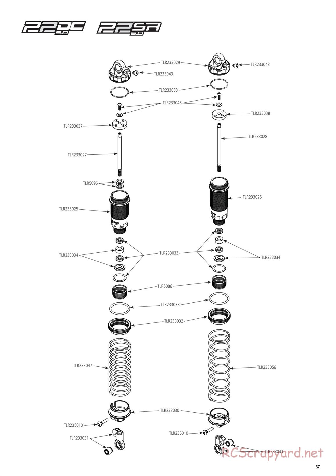 Team Losi - TLR 22 5.0 SR Race Spec - Manual - Page 67