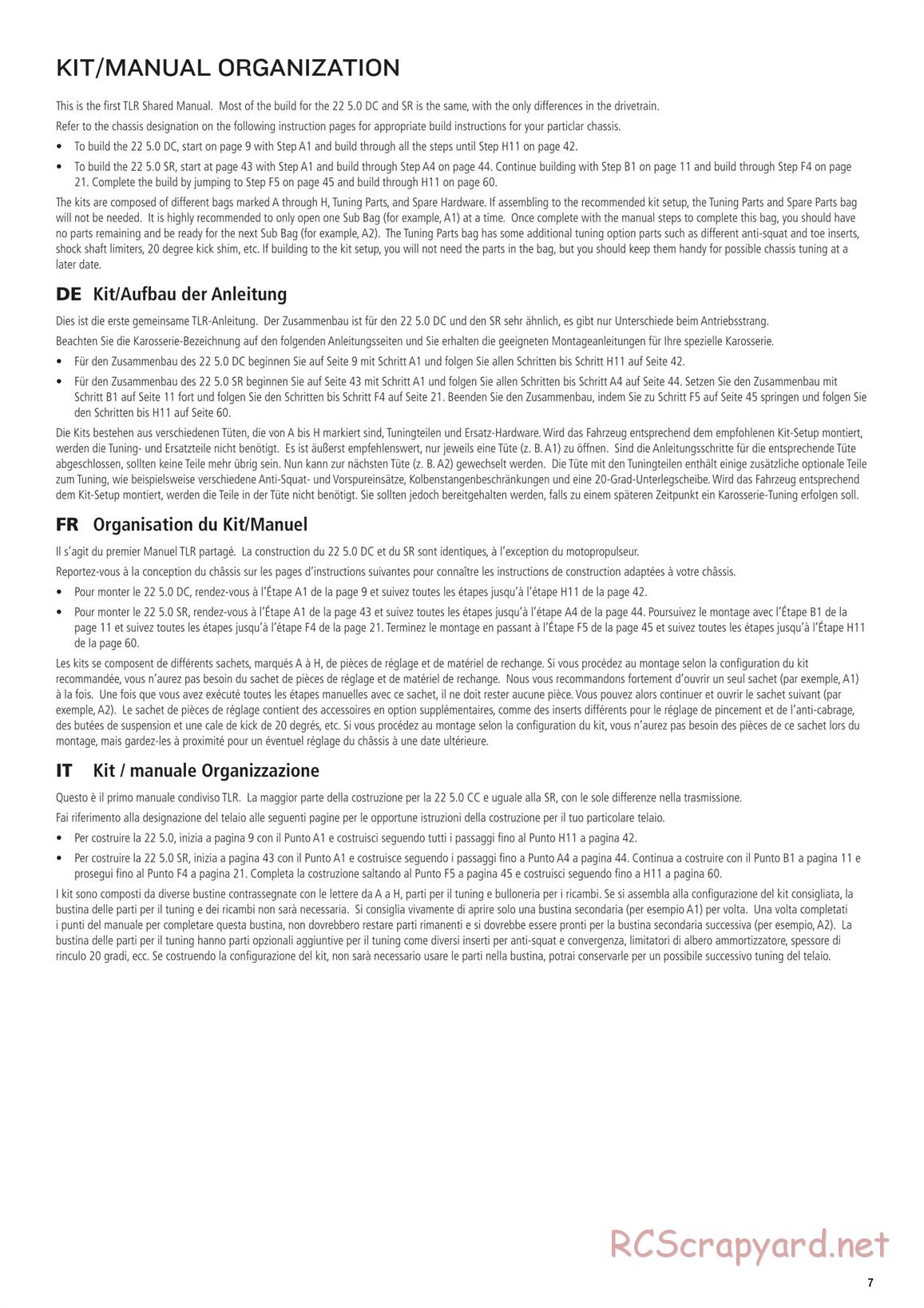 Team Losi - TLR 22 5.0 DC Race - Manual - Page 7