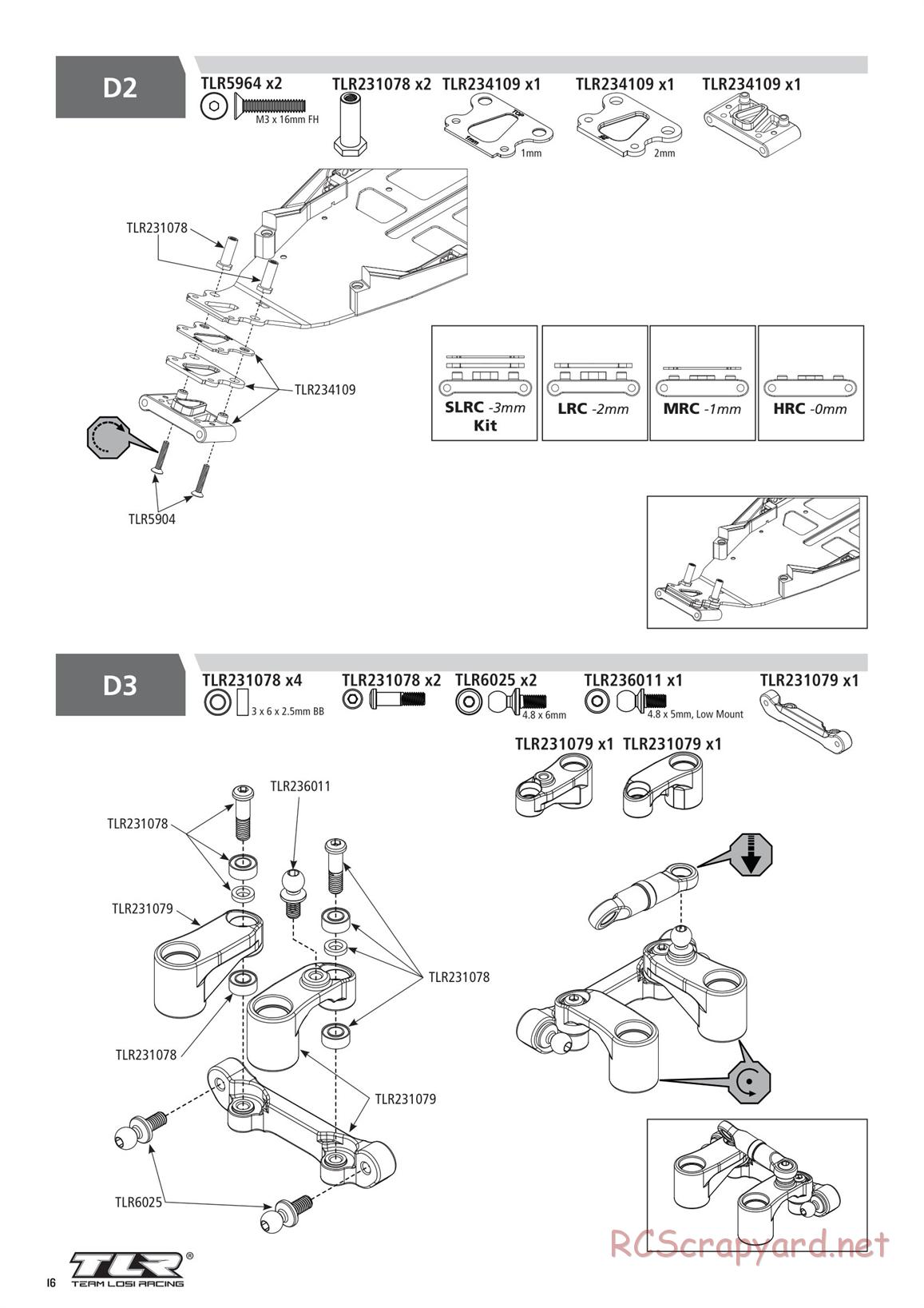 Team Losi - TLR 22 5.0 DC Race - Manual - Page 16