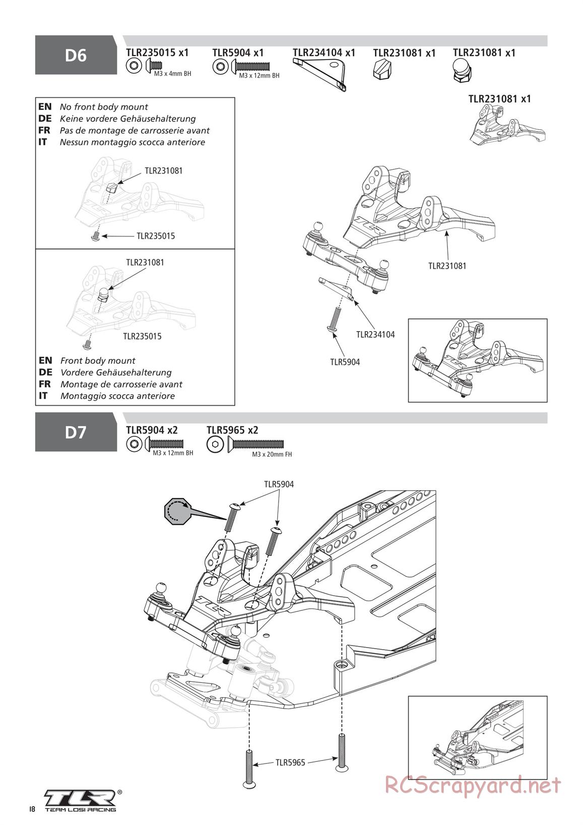 Team Losi - TLR 22 5.0 DC Race - Manual - Page 18