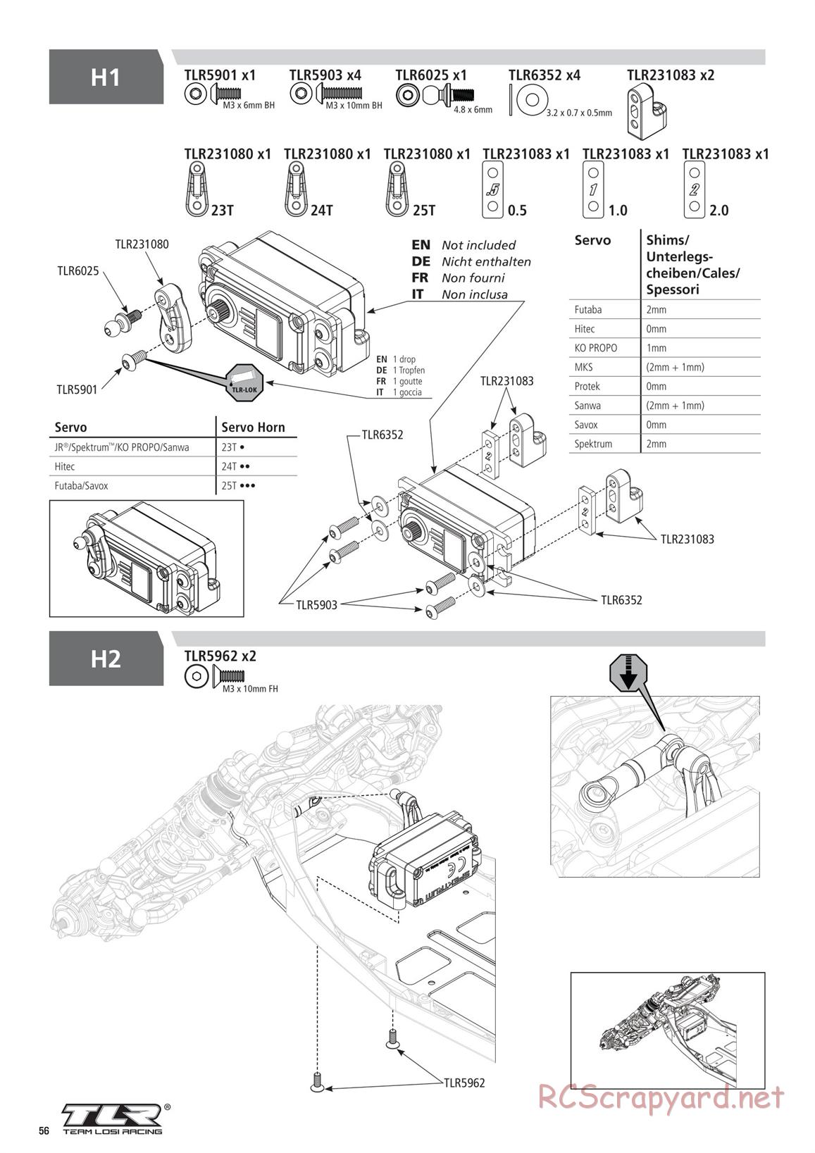 Team Losi - TLR 22 5.0 DC Race - Manual - Page 56