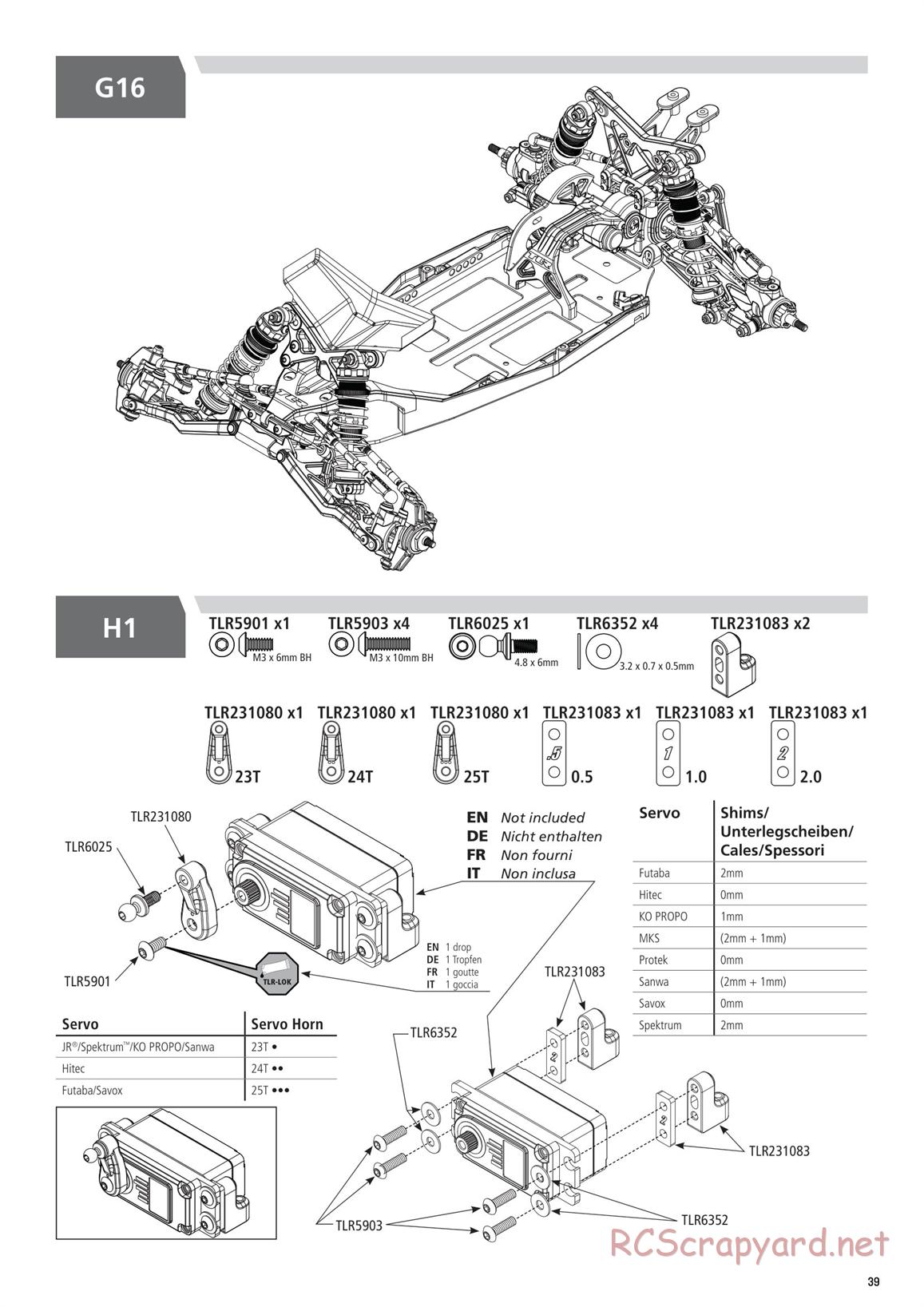 Team Losi - TLR 22 5.0 AC Race - Manual - Page 39