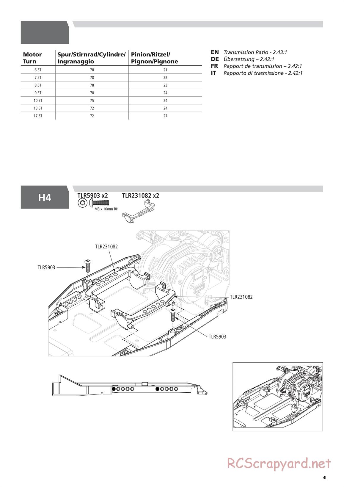 Team Losi - TLR 22 5.0 AC Race - Manual - Page 41