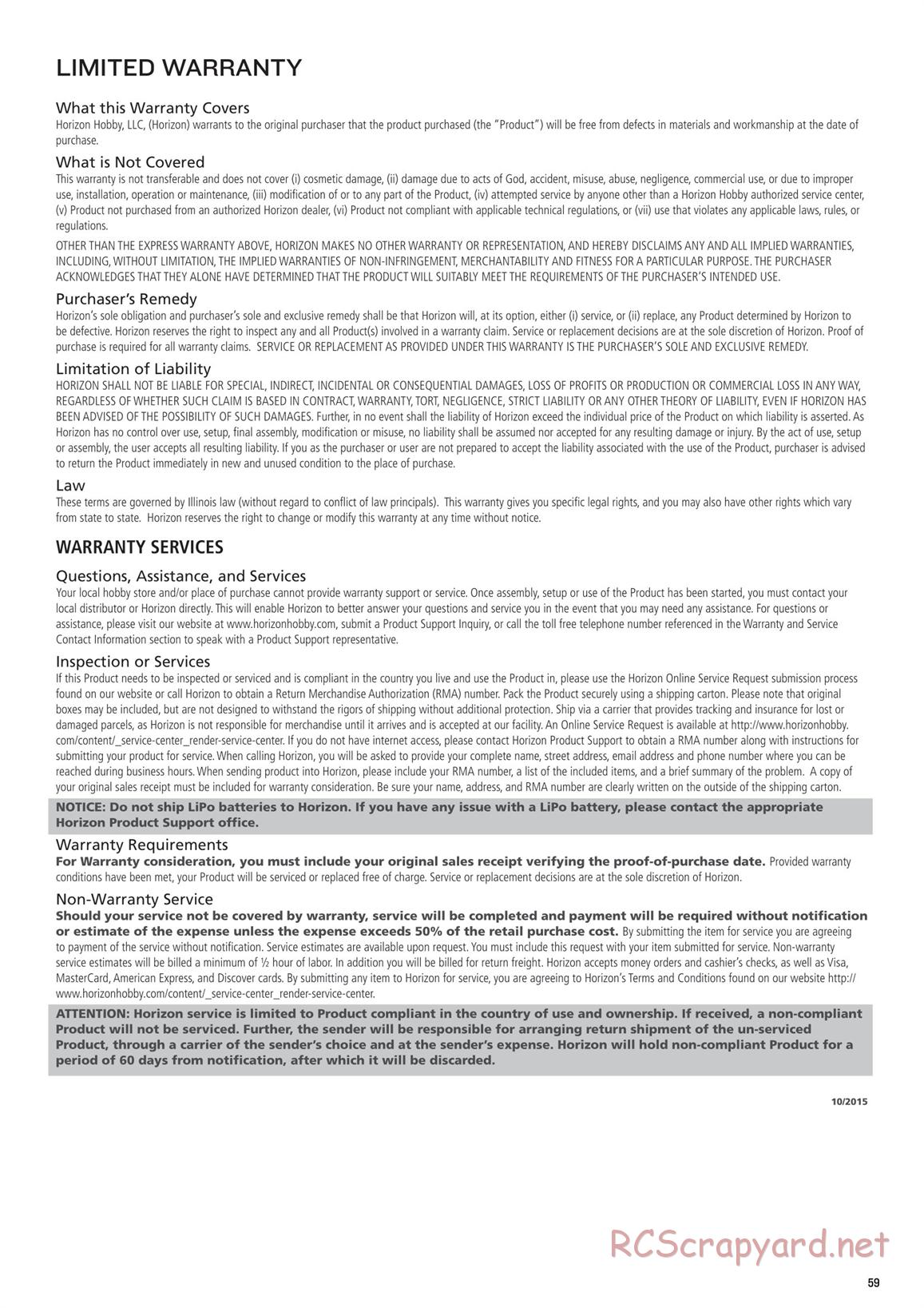 Team Losi - TLR 22 5.0 AC Race - Manual - Page 59