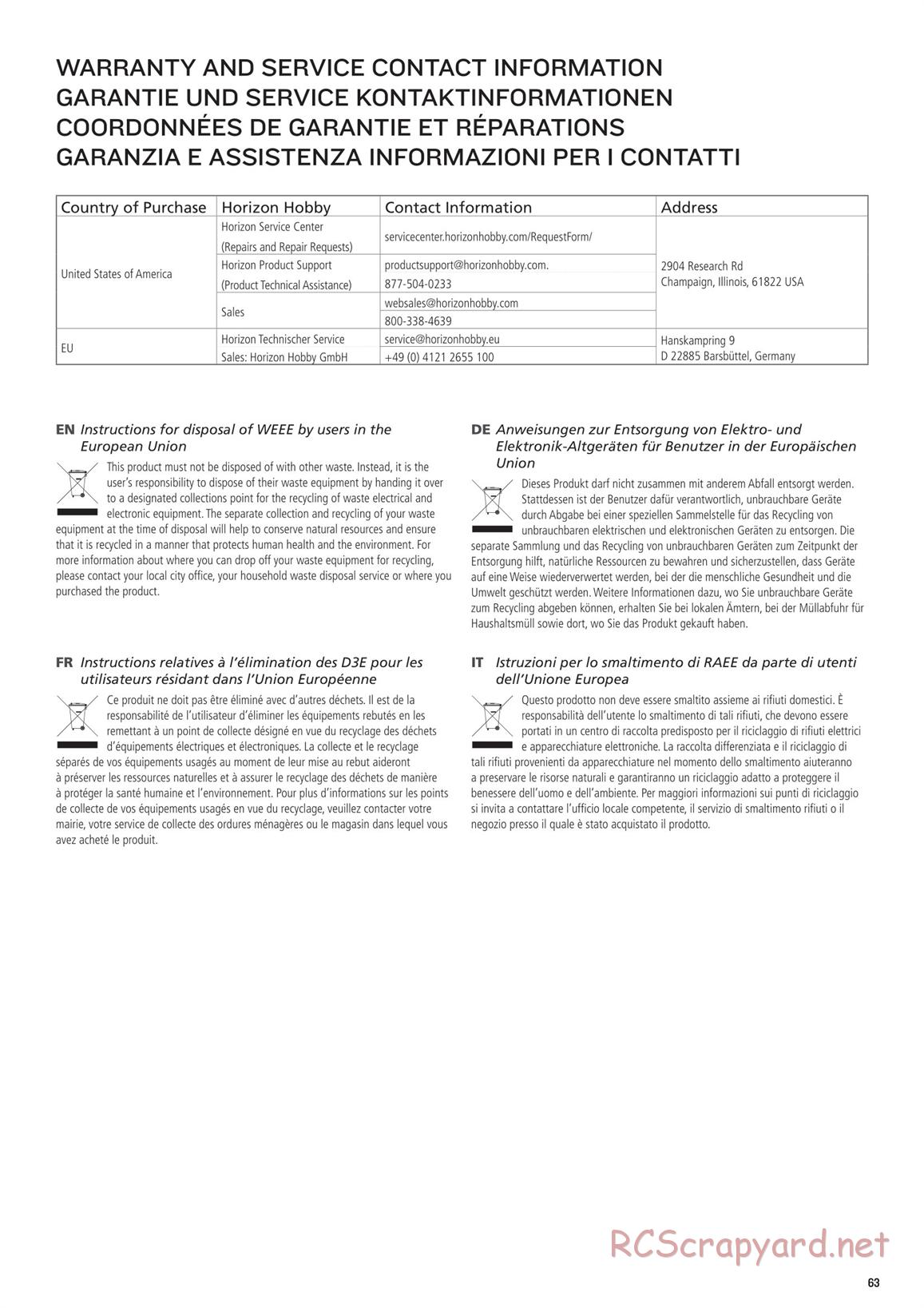 Team Losi - TLR 22 5.0 AC Race - Manual - Page 63