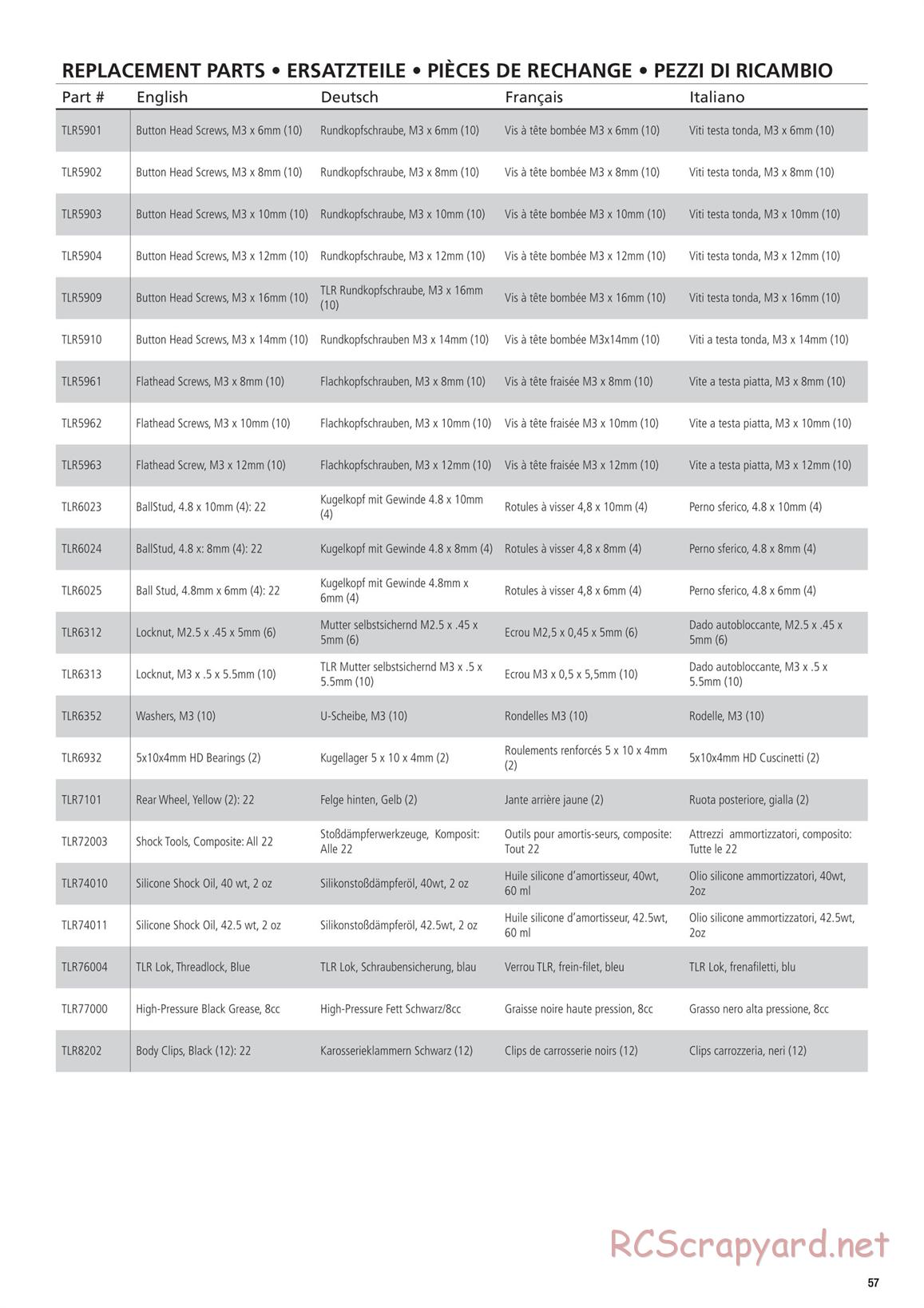 Team Losi - TLR 22X-4 Race - Manual - Page 11