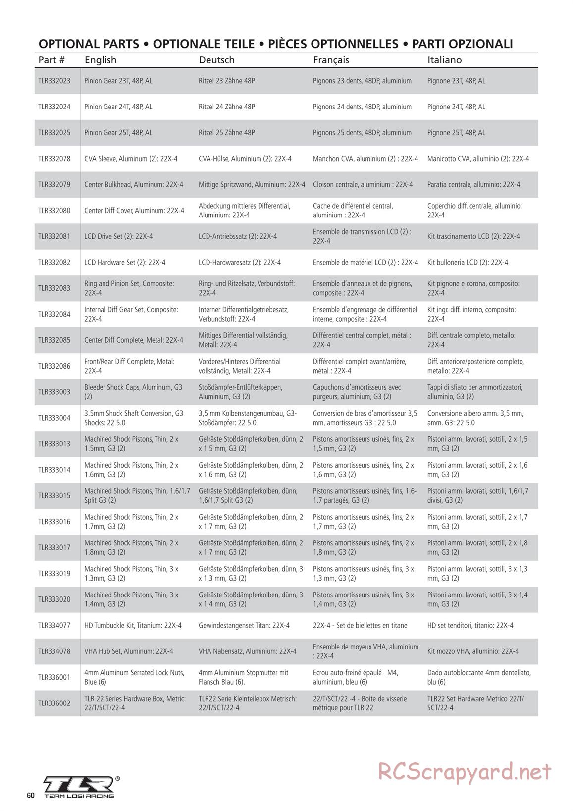 Team Losi - TLR 22X-4 Race - Manual - Page 14