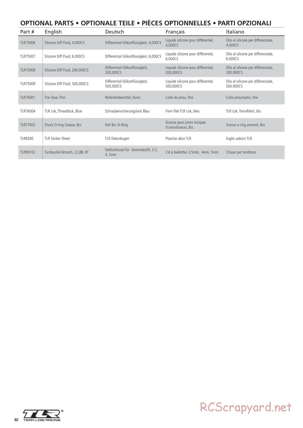 Team Losi - TLR 22X-4 Race - Manual - Page 16