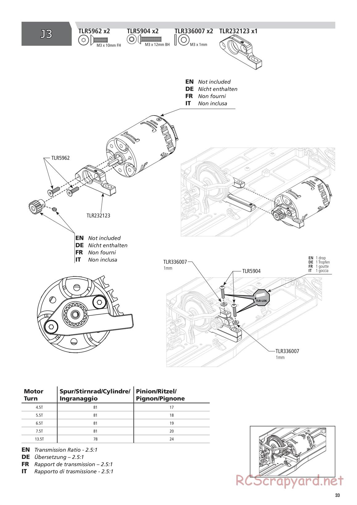 Team Losi - TLR 22X-4 Race - Manual - Page 33