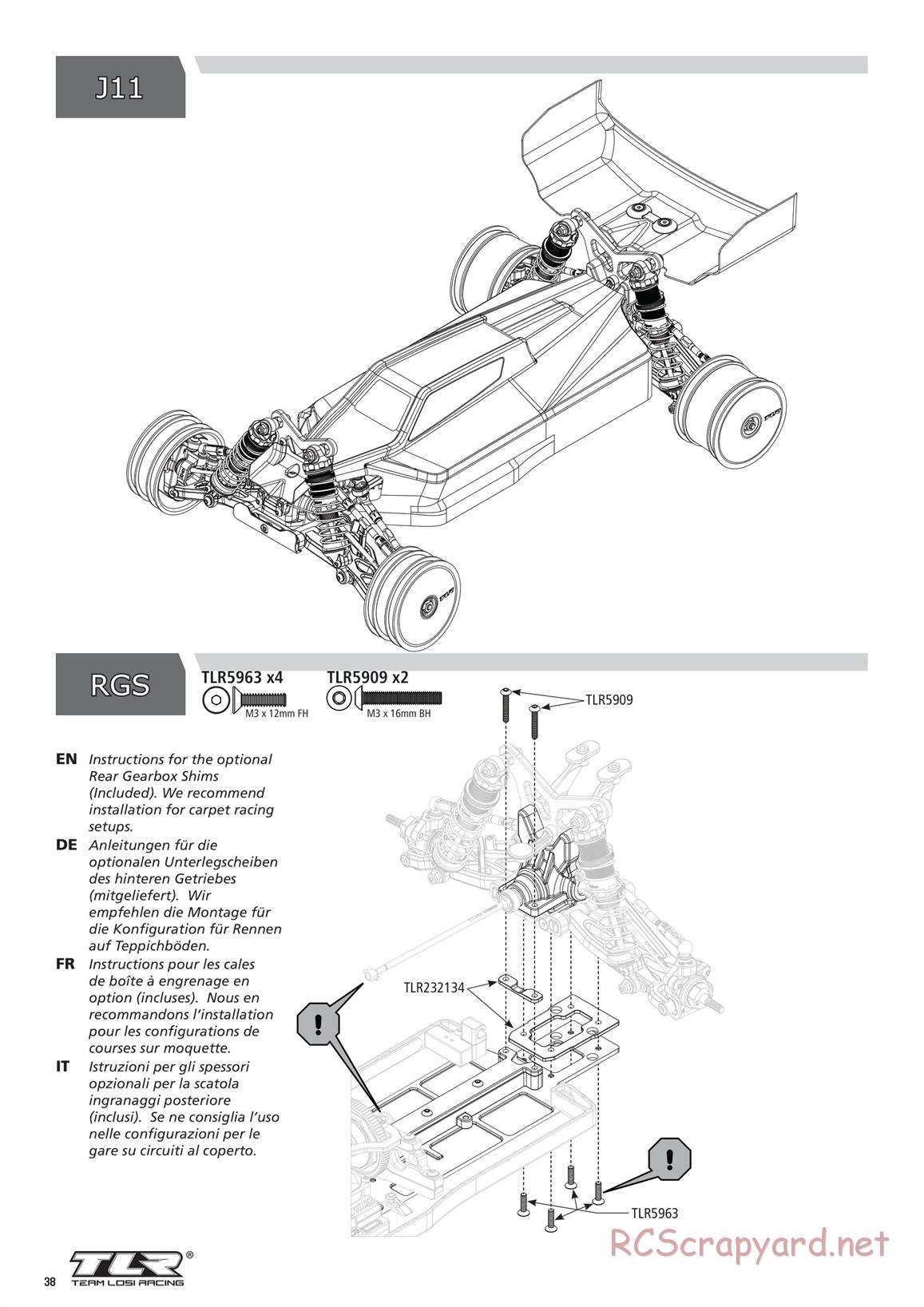 Team Losi - TLR 22X-4 Race - Manual - Page 38